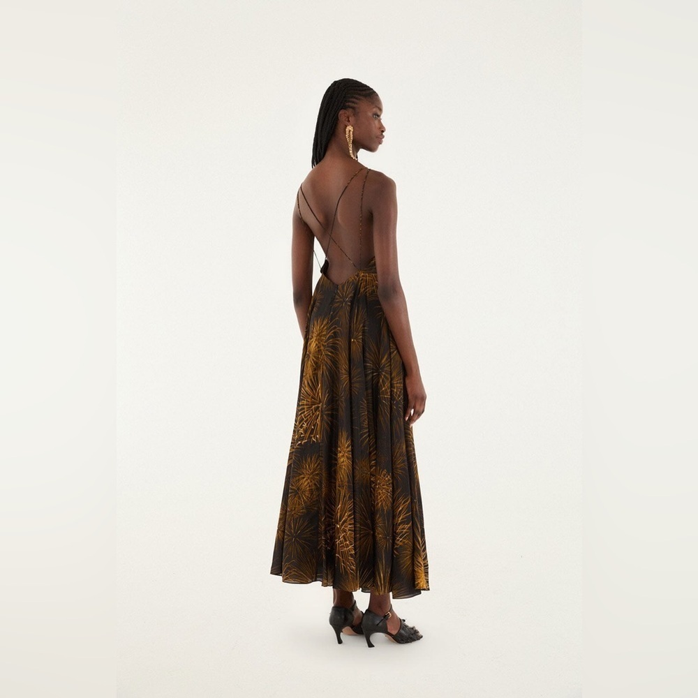 Farm Rio: Black Fireworks Sleeveless Open Back Maxi Dress - Picture 5 of 14